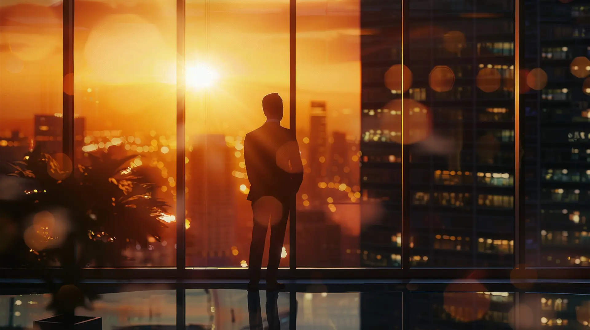 City skyline view from high-rise